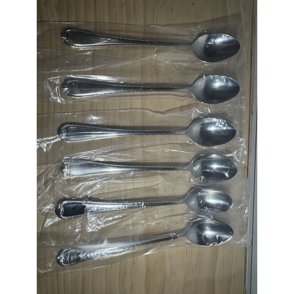 Reed Barton Ice Tea Spoons “Domain” Set Of 6 New 18/10 Stainless